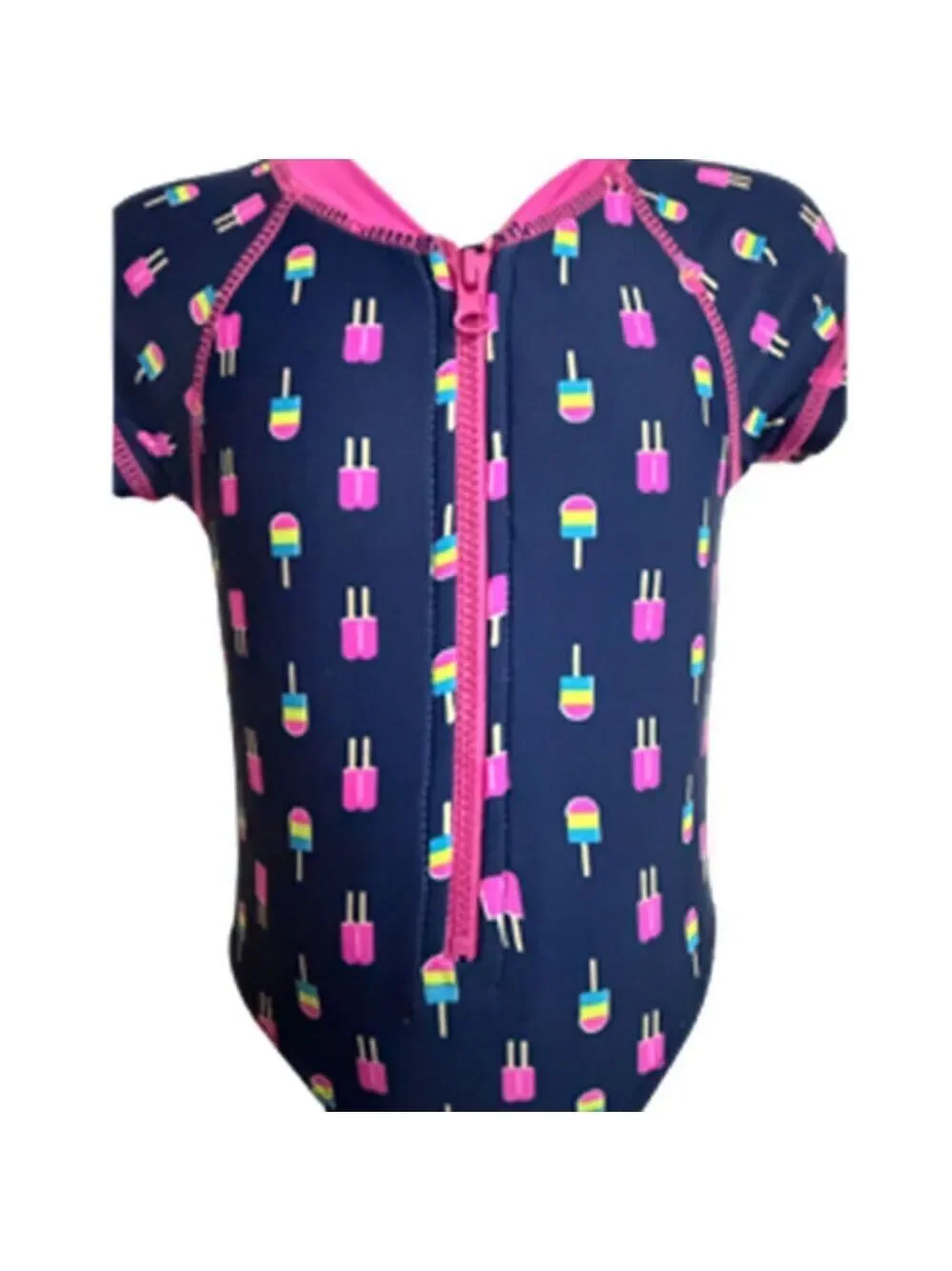 Sol Swim One Piece Zipper Front Ice Cycle Print Swimsuit Size 12 Months